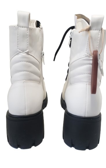 MIA Tauren Faux Leather Combat Boots Women's Size 9 Chassidy White Malta - Picture 9 of 16